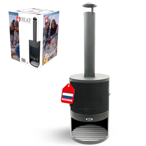 HEAT Outdoor Living Hamar Gartenkamin Schwarz - Terrassenofen -...