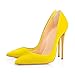 EDEFS Zapatos de Tacon de Alto Terciopelo para Mujer Amarillo EU37