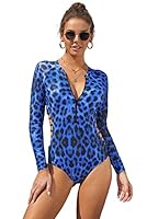 Boldgal Women's Snake Print Rash Guard Plus Size Swimsuit (RNSXSXQT_Blue_2X-Large)
