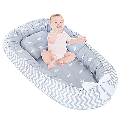 Baby Lounger Baby Nest Snuggle New Born Baby Lounger Baby Nest with Pillow,Litl Spirit 100% Cotton Baby Bed, Bowknot Infants Crib, Bassinet Mattress, Co-Sleeping& Portable Travelling Baby Bed Baby Lounger Baby Nest Snuggle New Born Baby Lounger Baby Nest with Pillow,Litl Spirit 100% Cotton Baby Bed, Bowknot Infants Crib, Bassinet Mattress, Co-Sleeping& Portable Travelling Baby Bed