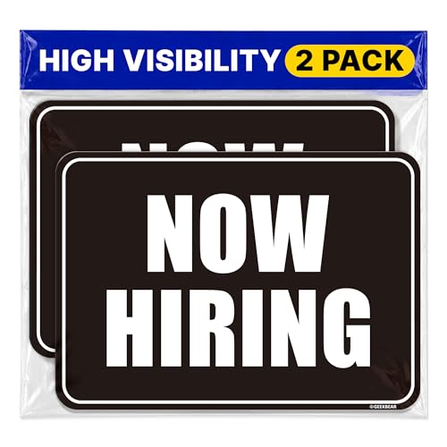 Image of GEEKBEAR Now Hiring Car Magnet (2 Pack) - 11.7 x 8.2 in (Black)
