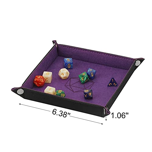 Kislane Dice Tray 4 Pieces Folding Dice Tray, Felt Dice Tray Holder For Dnd, Rpg, Mtg And Other Board Games (Violet, Coffee, Green And Red) #TOP1