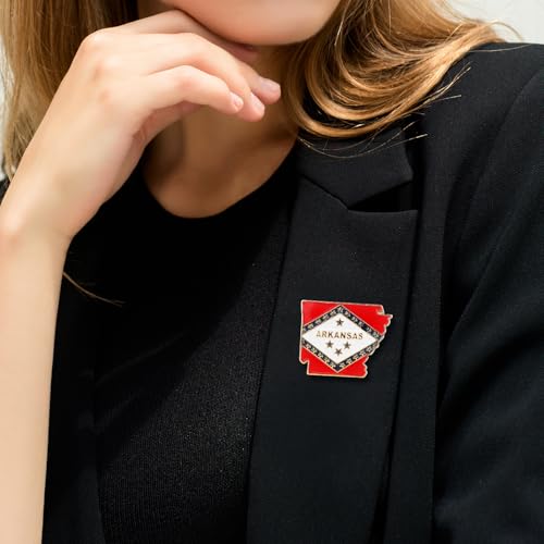 Image of State Shaped Map Lapel Metal Pin Enamel Brooch Keepsake Beautifully Designed for Backpack Hat