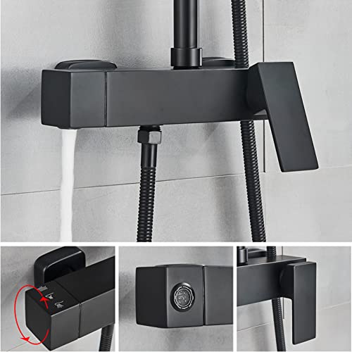 Douchette à main multiple et pomme rotative pour un ensemble de douche noir polyvalent - 6