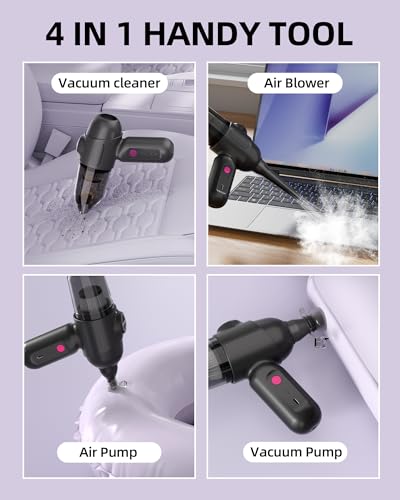 Car Vacuum V6 Pro, Cordless Handheld Vacuum with 8000Pa Suction, Portable Vacuum for Car, 4 in 1 Mini Vacuum Cleaner Air Duster for Car, Office, Home