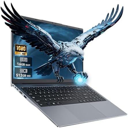 15.6" FHD Laptop, 16GB RAM 512GB SSD, Intel Dual-Core M3-8100Y Pr...