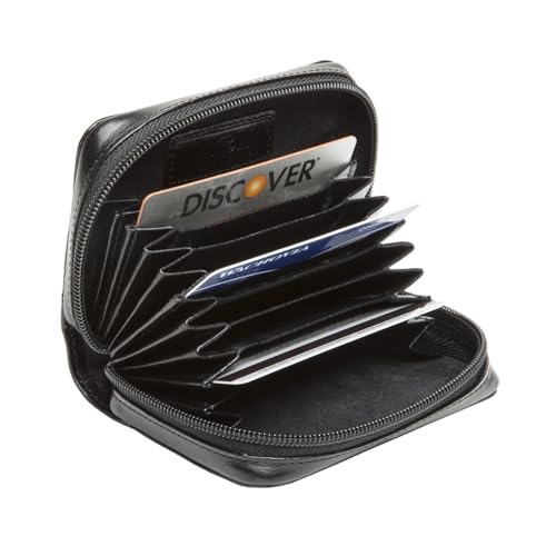 Tony Perotti Unisex Italian Bull Leather Zip-Around Accordion Business and Credit Card Holder4