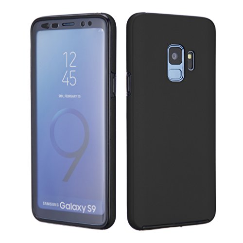 NWNK13 Samsung S9 Case Black Full Body Rugged Shock Absorbing Bumper Fully Protective Case [Drop Protection ] Smart Phone Cover compatible for Samsung S9