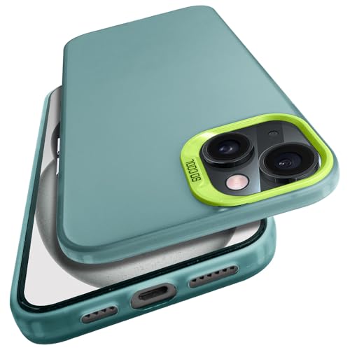 Image of Vaku Luxos Matte Dazzle Back Cover for iPhone 15 Plus Shock Proof Airbag Protection TPU Case Scratch Resistant Slim Thin Military-Grade Protection - Green