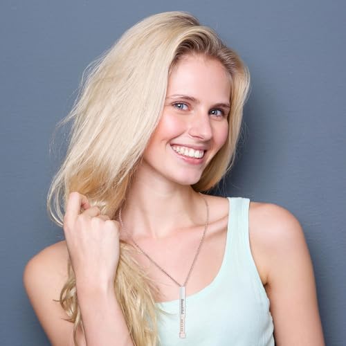 Be Kind Of A B Necklaces For Women, Inspirational Vertical Bar Square Tubes Pendant With Hidden Message Stainless Steel Band Friendship Funny Hilarious Sarcastic Jewelry Gift3