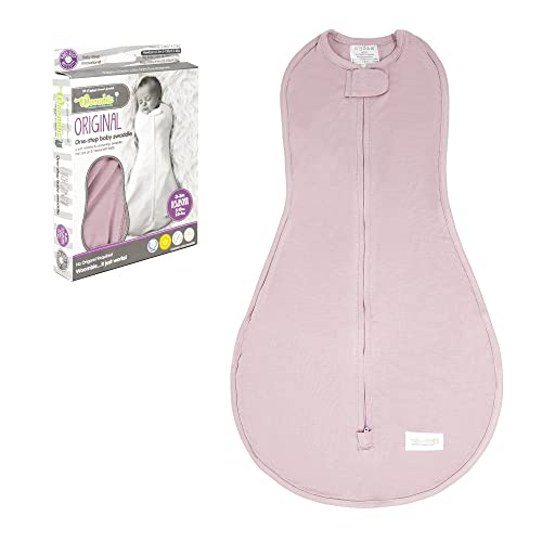 Image of Woombie Eucalyptus Leaf Tencel Sweaddling Blanket - Ultra Soft, Soothing Eucalyptus Fiber Baby Swaddle - Wearable Baby Blanket - Pink Dahlia, 5-13lbs