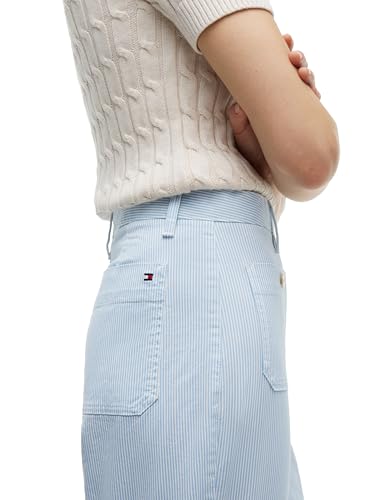 Image of Tommy Hilfiger Women's Twill Straight Chino Pants with Stretch Mid Rise Ankle Pants