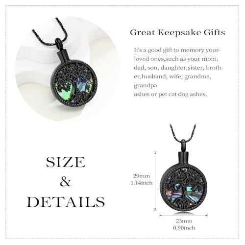 Imrsanl Tree of Life Urn Necklaces for Ashes for Women Men Tree of Life with Celtic knot Cremation Jewelry for Ashes Memory Jewelry for Human Pet2