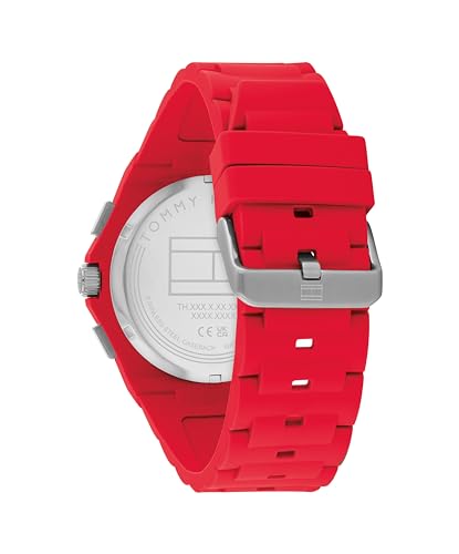 Image of Tommy Hilfiger Mens Sporty Watch - Multifunction Silicone Wristwatch - Water Resistant up to 5 ATM /50 Meters - Premium Fashion Timepiece for All Occasions - 44 mm