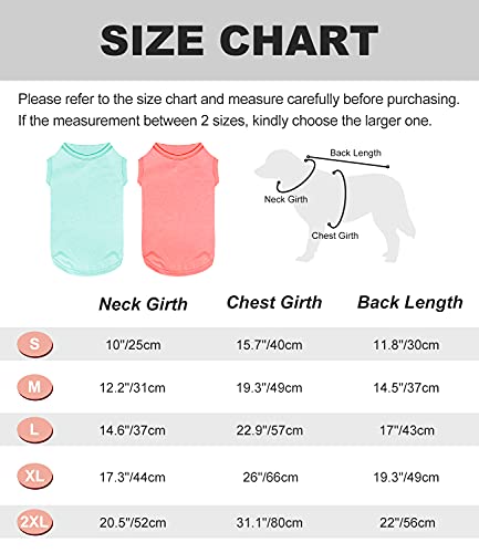 Kickred 2 Pack Dog Shirts, Quick Dry Lightweight Dog T-Shirts Sleeveless Vest, Breathable Pet Clothes Tank Top For Large Medium Small Dogs Boy Girl, L #TOP1