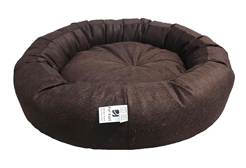 Image of Small Size Dog Bed for Small Size Dogs, Puppies, Kitten and cat Bed Velvet Fabric Color Full Brown Anti Skid Bottom Washable Export Quality Pet Bed