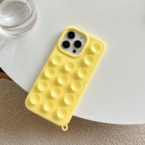 Coque iPhone 15 Pro silicone souple jaune protège contre les rayures et chocs du quotidien
