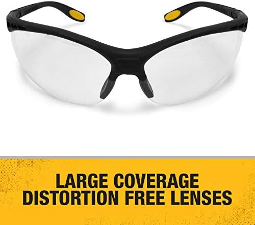 DeWalt SGRFC Reinforcer Clear Glasses & DPG54-1D PROTECTOR Clear High Performance Lightweight Protective Safety Glasses With Wraparound Frame -Yellow/Clear