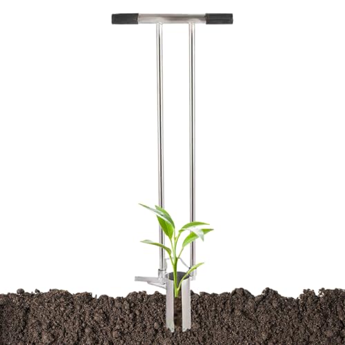 Fioriera per bulbi – Trapiantatore di bulbi con manico lungo | Trapiantatore per piante con manico da giardinaggio | trapiantatore di piante, estirpatore per zolle, strumento per piantare verdure (7