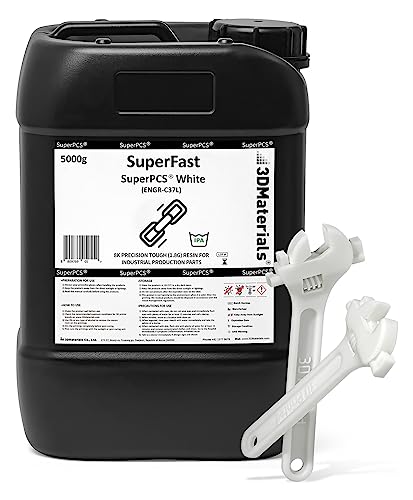 SuperPCS 3D-Drucker Harz, härtestes und schnellstes, 50 µm, 1,8 GPA, Druck in 1,5 Sek., Hergestellt in Korea von 3DMaterials (5000g, Weiß)