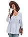 3/4 Length Sleeve Womens Tops Spring Fashion Clothing Womens Tops Blouses for Women Dressy Casual Business Casual Outfits Teacher Outifts Work Top Sripe L