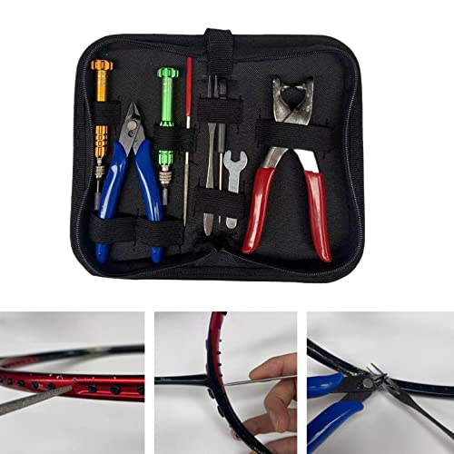 Kit de herramientas de abrazadera de cuerda para arrancar, herramientas de máquina de cuerda portátil, alicates de raqueta de bádminton para equipo de reparación de raqueta de tenis, squash