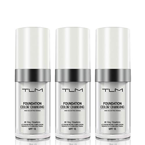 3PACK TLM Concealer Cover Cream, Flawless Colour Changing Warm Skin Tone Foundation Makeup, Base Nude Face Liquid Cover Concealer