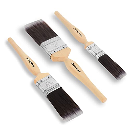 Juego de pinceles para decoración de paredes y techos, pinceles profesionales de mampostería para pintura de muebles y vallas, sin pérdida, cerdas de nailon suave para manchas y pinturas (paquete de
