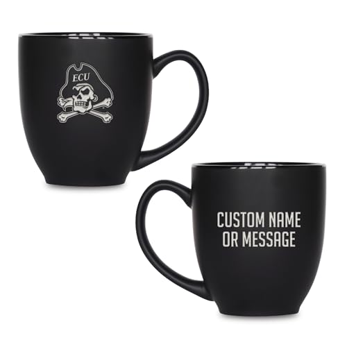 Image of Rico Industries NCAA Primary 15-Oz Personalized Matte Black Bistro Mug - for Hot or Cold Drinks