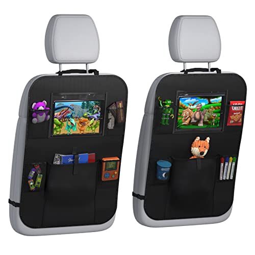Backseat Kick Mats (Black, Kick Mats + Tablet Holder With Organizer Pockets) #TOP12