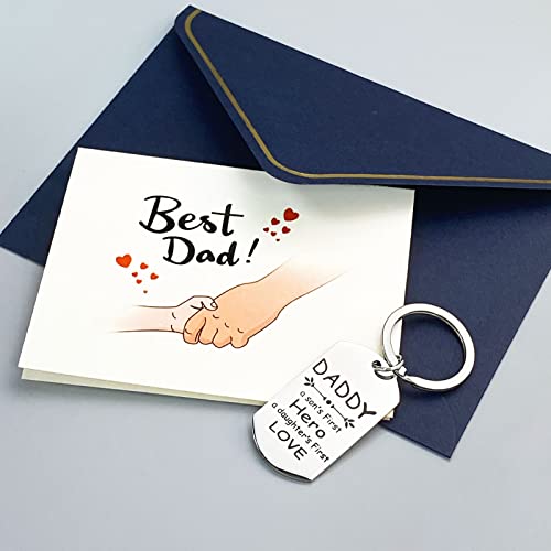 Ilasif Keychain For Father Daddy A Son’s First Hero A Daughter’s First Love From Son Daughter Keychains #TOP2