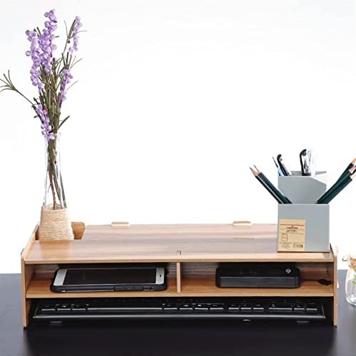 WYDMBH Monitor Stand Riser Computer Monitor Riser Stand Desktop Ergonomische Hout Desktop Riser Bureau Opslag Organizer… - Image 6
