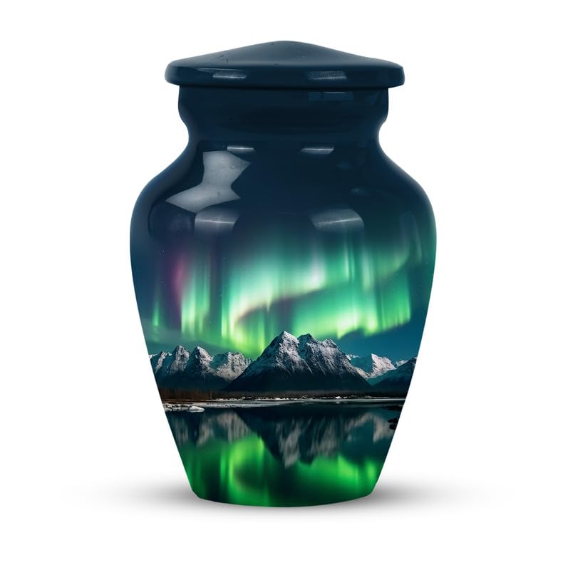 Yatskia Aurors Borealis Urns for Human Ashes Adult Female, Mini Burial Urn for Ashes Adult Male, Little Memorial Urn for Ash, (Classic Pack of 1, 3