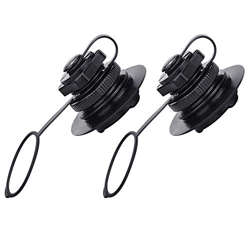 Lhbfcy Espiral Válvula para Botes Inflables Válvula De Aire Kayak Barcoa Válvula De Boston Kayak Válvula Inflable para Mayoría Los Botes Inflables, Kayak, Cama Aire, Canoa, Balsa Piscina 2Pcs(Negro)
