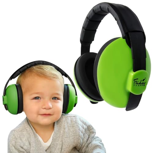 Image of Friday 7Care Baby Ear Protection Noise Cancelling Headphones for Ages 0-24 Months, Green