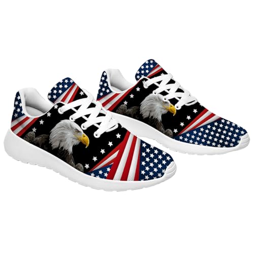 Women's Men's American Flag Shoes Running Tennis Shoes 4th of July Sneakers4