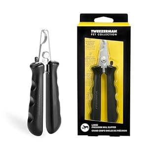 Tweezerman Large Nail Clippers for Dogs & Cats, Manual Professional Cat & Dog Nail Trimmer with Ergonomic Handle
