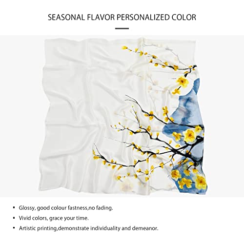 Women's Silk Scarves Floral Printed Flower Long Shawl Soft Wrap Sunscreen Cape Sweet And Elegant Style All Season2