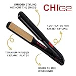 CHI G2 Flat Iron, Hair Straightener For A Smooth Finish, Ceramic Heater For 40 Second Heat Up, Durable Design, 1.25" Iron - Image 2