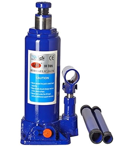 Image of JAGGER JAG299 10 TON Universal Hydraulic Bottle Car Jack, Compatible for All Cars, Material - Alloy Steel, Color - Blue, Lifting Capacity (10 TON)