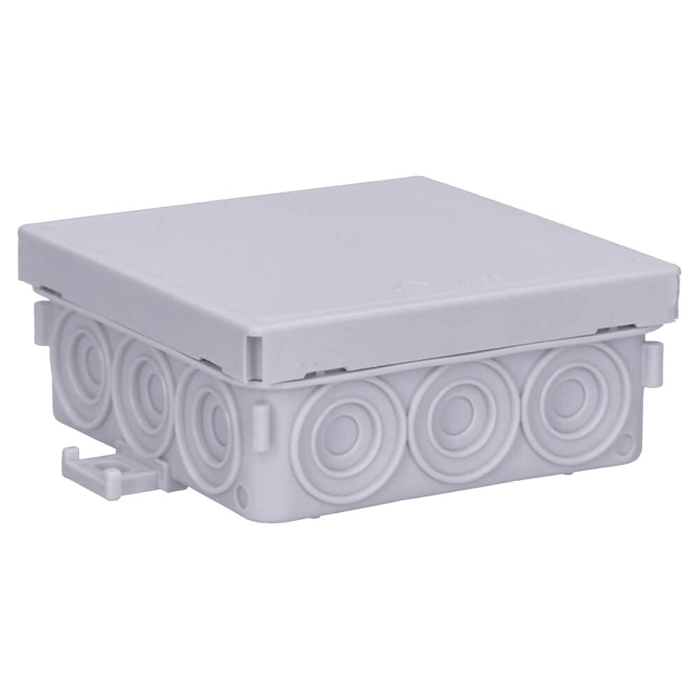 10 Stück Voxura Feuchtraum Aufputz-Verbindungsdose Abzweigdose Verteilerdose 85x85x37mm IP55 Abzweigkasten AP grau