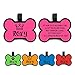 Silicone Dog Tags Engraved for Pets Personalized Pet ID Tag Name Tags Dog Name ID Tag Soundless Silent Dog ID Tags Custom Dog Tags for Cats Puppy Kitty 2 Shapes & 5 Colours (Pink Bone)