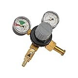TAPRITE E-T742 CO2 Primary Beer Dual High Pressure Gauge New - CGA 320 Inlet 5/16' Barb Shutoff (Brass Body)