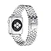 Produktbild 45532rr Uhrenarmband for Apple-Uhr-Serie 5 & 4 44mm / 3 & 2 & 1 42mm Honeycomb Edelstahl Uhrenarmband-Bügel (Color : Silver)