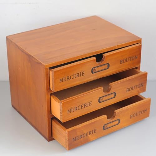 Boîte de rangement multifonction bois massif pour cosmétiques - 7