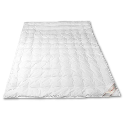 Estate Piumino Extra Leggero 135 X 200 punto di Step 90% Piumino 10% Piume (bianco dt. Land DAUNE) 250 G, bianco, 135 x 200 cm