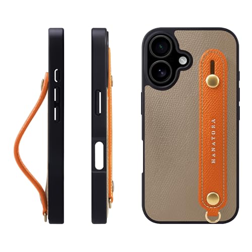 HANATORA for iPhone 17 �P�[�X �{�v �ϏՌ� �w�ʃx���g �X�}�z�P�[�X �X�}�z �X�^���h�@�\ �l�b�N �X�g���b�v �t�� �G���{�X���U�[ �M�t�g �}�O�l�b�g�Ȃ� �O���[�W��+�I�����W NGH-17-Grege-OG