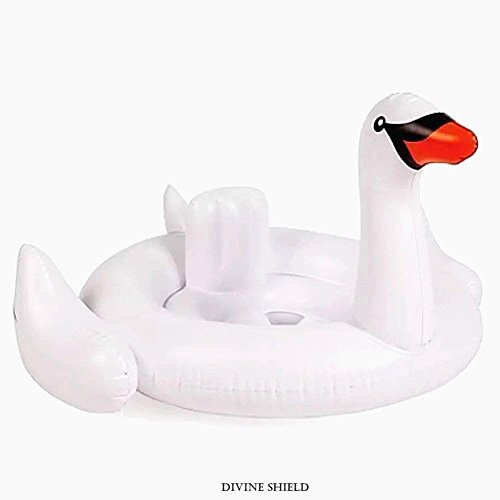 Divine Shield Bague de Bain pour Bébé Siège de Bain Flamingo Swan Piscine Gonflable Jouet D'eau d'été pour Les Enfants 6-36 Mois (Flamingo) (Cygne Blanc)