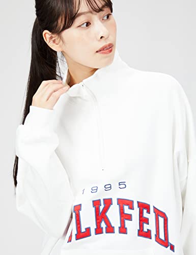 [ミルクフェド] トレーナー HALF ZIP BIG SWEAT TOP レディ