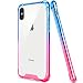 SALAWAT for iPhone Xs Case iPhone X Case, Clear iPhone Xs Case TPU Bumper Anti Scratch Thin Phone Case Cute Cover Reinforced Corners Shock Absorption Protective Case for iPhone X/Xs (Pink Blue)
